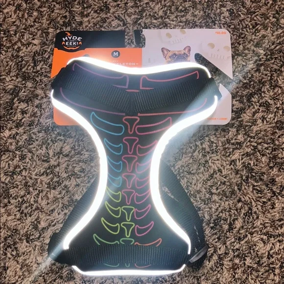 Skeleton 🐠 Reflective Dog Harness with Neon Accents Size M | NWT - Picture 2 of 6